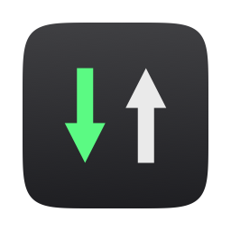 NetworkMonitor app icon: a green down arrow and a light up arrow on a dark rounded square.